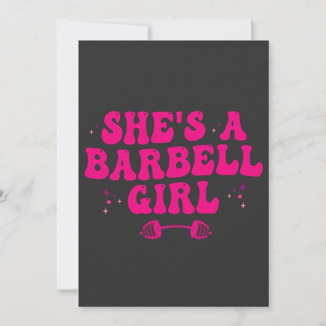 Invitation Cadeau de sport de gym Fitness Girl barbeau  (Devant)