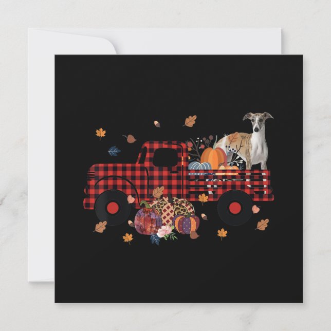 Invitation Cadeau de Thanksgiving Halloween camion de citroui (Devant)