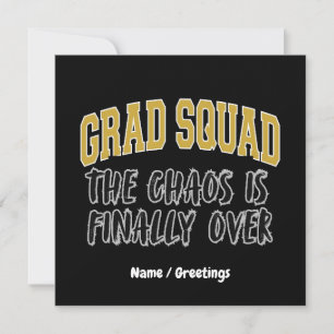 Invitation Cadeau drôle pour la team de diplômés Le chaos est
