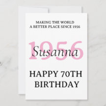 Cadeau élégant et moderne de 70 ans surprise à pet