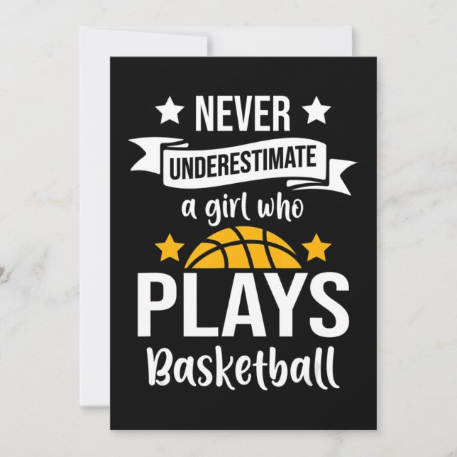Invitation Cadeau Filles Basketball I Joueuse de Hoops (Devant)