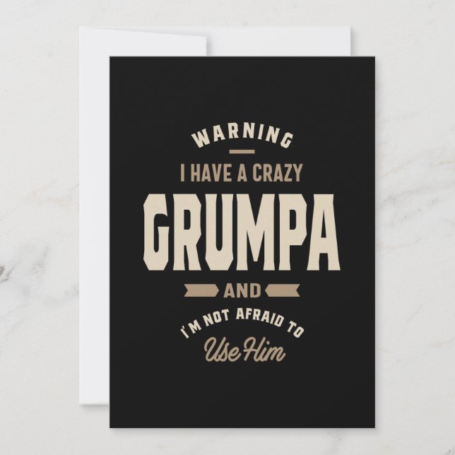 Invitation Cadeau Mens Crazy Grumpa Grandpa (Devant)