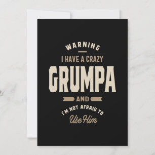 Invitation Cadeau Mens Crazy Grumpa Grandpa