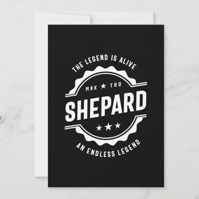 Invitation Cadeau personnalisé avec le nom Shepard pour un an (Devant)