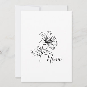 Invitation Cadeau personnalisé de Fleur de Naissance Chèvrefe