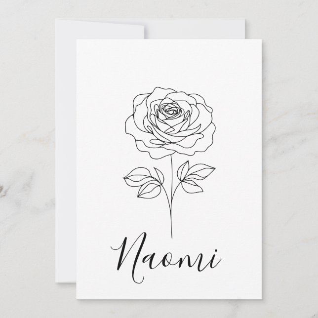 Invitation Cadeau personnalisé de la fleur de naissance du mo (Devant)