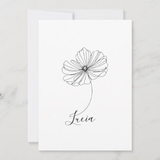 Invitation Cadeau personnalisé Octobre Cosmos Fleur de naissa