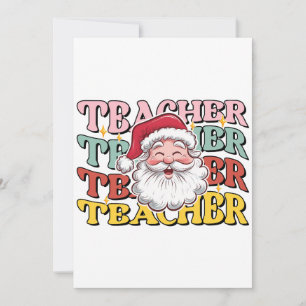 Invitation Cadeau pour Enseignant Père Noël Enseignant