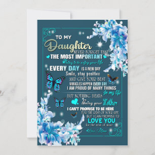 Invitation Cadeau pour fille Lettre à ma fille de la part d