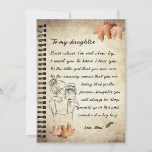 Invitation Cadeau pour fille   Lettre à ma fille de la part d