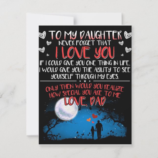 Invitation Cadeau Pour Ma Fille, À Ma Fille Meilleur Cadeau, (Devant)