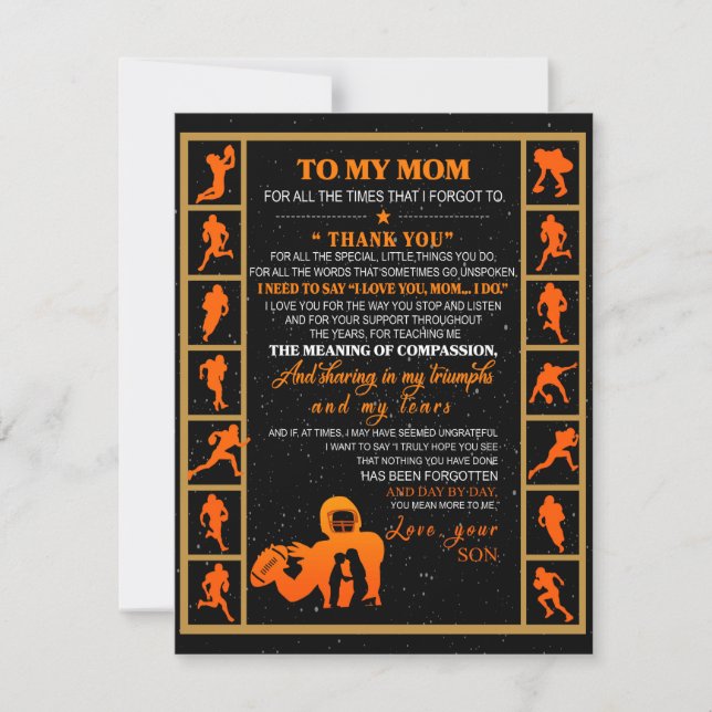 Invitation Cadeau pour ma mère, maman et fils, mère de hockey (Devant)