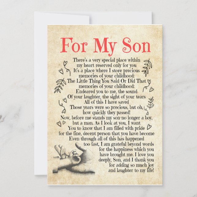 Invitation Cadeau pour mon fils | Merci d'avoir ajouté autant (Devant)