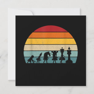 Invitation Cadeau Rétro Vintage Évolution Échecs Pour Un Joue