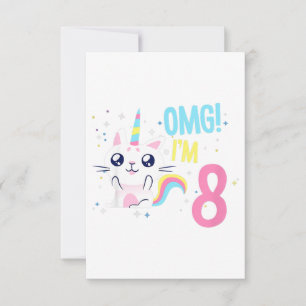 Invitation Cadeau tenue de fête Licorne pour fille de 8 ans