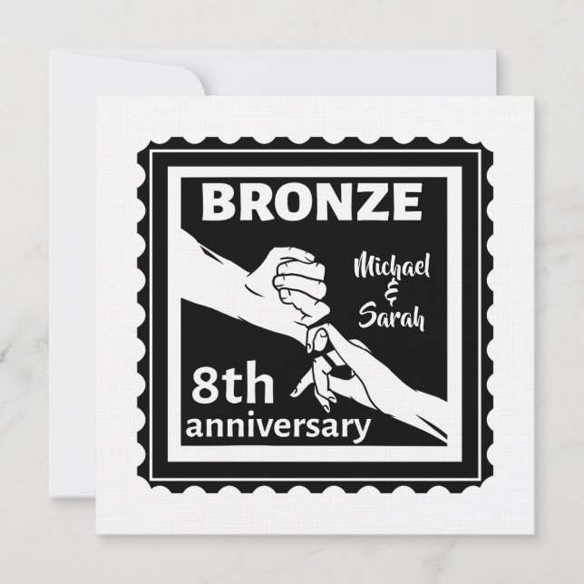 Invitation cadeau traditionnel 8e anniversaire de mariage bro (Devant)