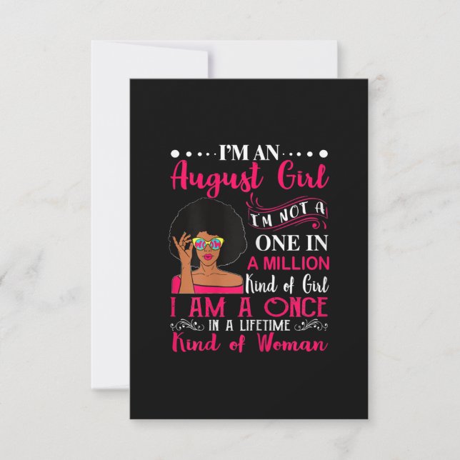 Invitation Cadeaux d'anniversaire pour femmes noires en août  (Devant)