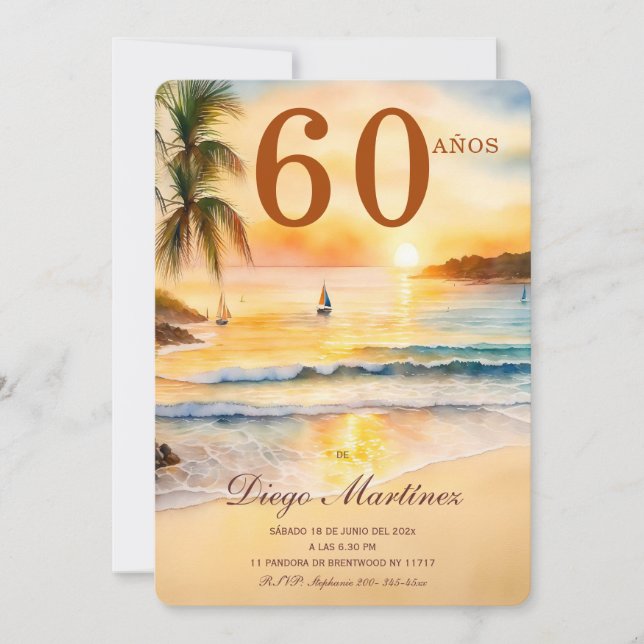 Invitation Cadeaux d'anniversaire pour un homme de 60 ans (Devant)