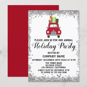 Invitation Cadeaux de camion rouge Xmas Fête de l'entreprise