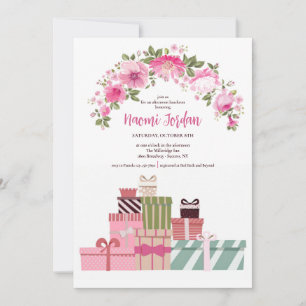 Invitation Cadeaux de douche et fleurs