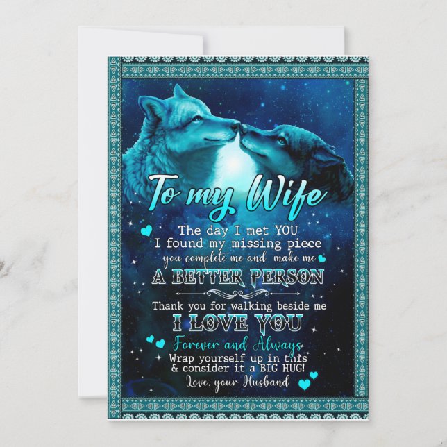 Invitation Cadeaux de femme| Lettre à ma femme Je t'aime touj (Devant)