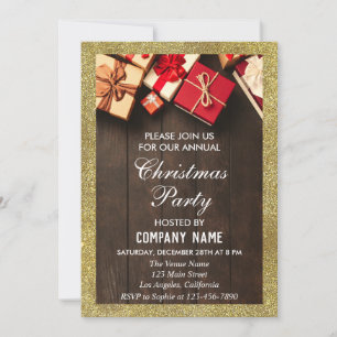 Invitation Cadeaux de fête de Noël de la compagnie festive pa