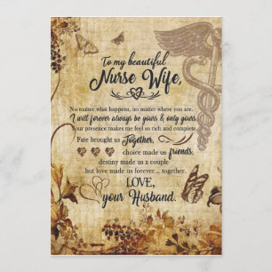 Invitation Cadeaux de la femme infirmière  Lettre à ma belle 