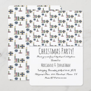 Invitation Cadeaux de la ville de Noël Arbres de travail de f