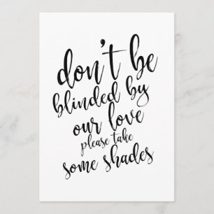 Invitation Cadeaux de lunettes de soleil de mariage à signe a