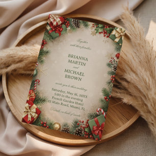 Invitation Cadeaux de Noël Festifs et Épineux d'Hiver