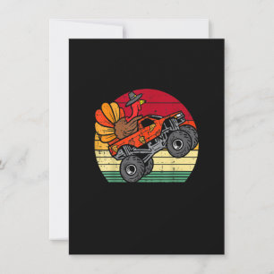 Invitation Cadeaux Enfants Monster Truck Dinde Coucher de sol