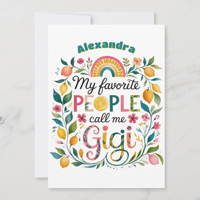 Invitation ❤️ Cadeaux GIGI personnalisés Fête des mères Anniv (Devant)