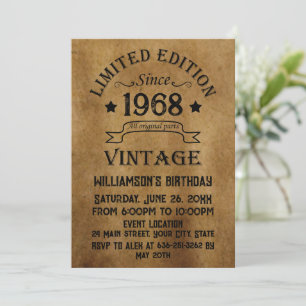 Invitation Cadeaux personnalisés vintages 55e anniversaire