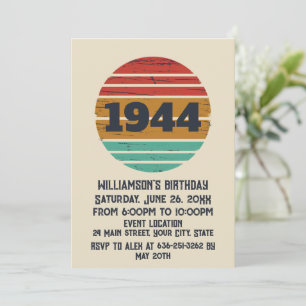 Invitation Cadeaux personnalisés vintages de 80e anniversaire