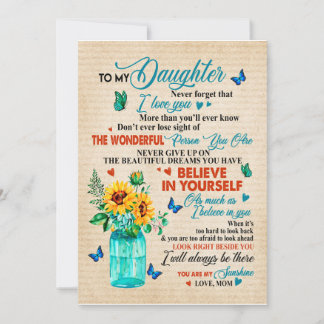 Invitation Cadeaux pour fille | Lettre à ma fille de la part 