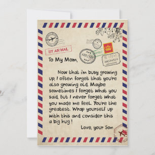 Invitation Cadeaux pour maman   Lettre à ma maman amour de mo