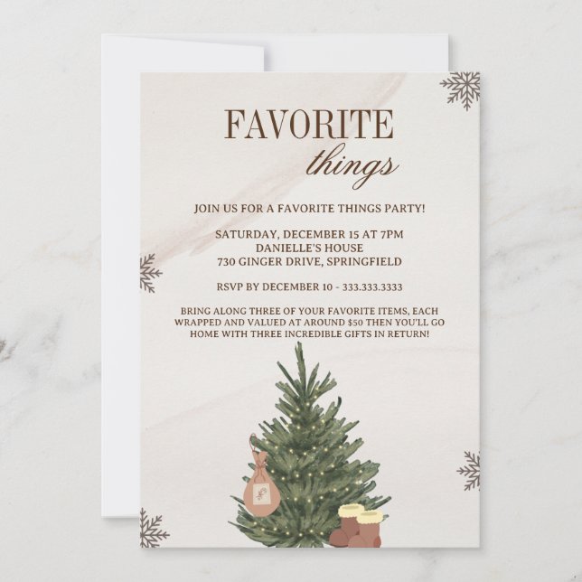 Invitation Cadeaux préférés et échange de cadeaux Soirée de N (Devant)