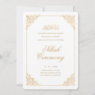 Invitation Cadre baroque élégant Cérémonie de Nikah en écritu
