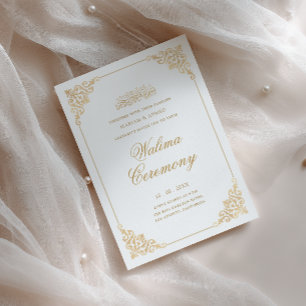 Invitation Cadre baroque élégant Cérémonie Walima écriture do