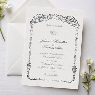 Invitation Cadre baroque minimaliste Mariage élégant