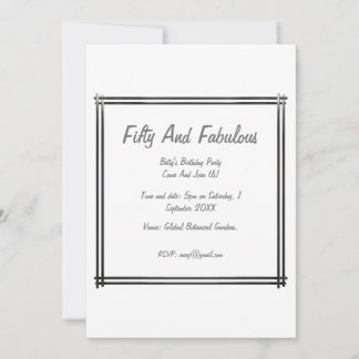 Invitation Cadre Chic Argent Cinquante Et Fabuleux Anniversai
