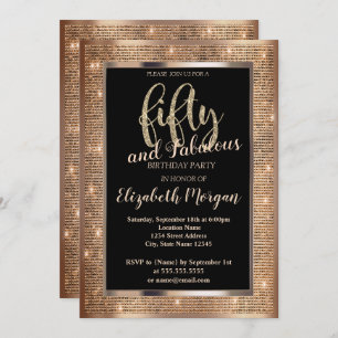 Invitation Cadre Chic Sequins 50e anniversaire