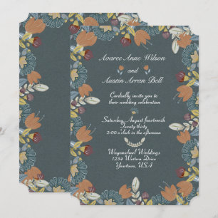 Invitation Cadre d'art populaire en bleu Brown