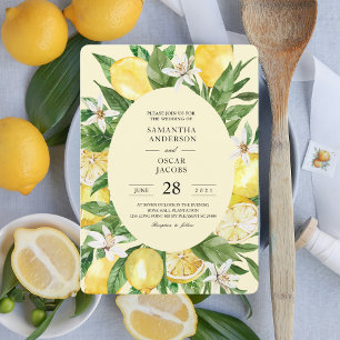 Invitation Cadre de citrons jaunes à l'aquarelle vintage 