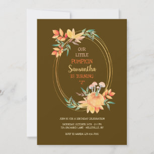 Invitation Cadre de citrouille ovale CHOISISSEZ LA COULEUR DE