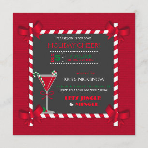 Invitation Cadre de cocktail de fête de Noël avec planche à c