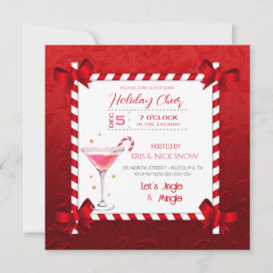 Invitation Cadre de cocktail de fête de Noël avec planche de