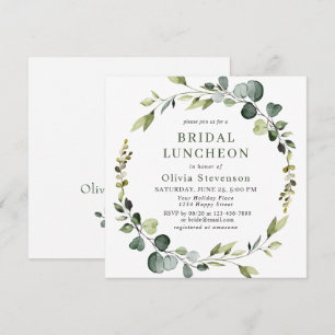 Invitation Cadre de couronne en eucalyptus moderne pour LUNCH