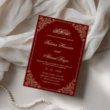 Cadre de dentelle victorienne or bordeaux mariage 