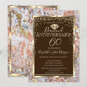 Invitation Cadre de diamant Mariage Anniversaire Paillettes